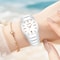LIGE Elegant Square Womens Quartz Watch Luxury Ceramic Stainless Calendar Ladies Wristwatch 4