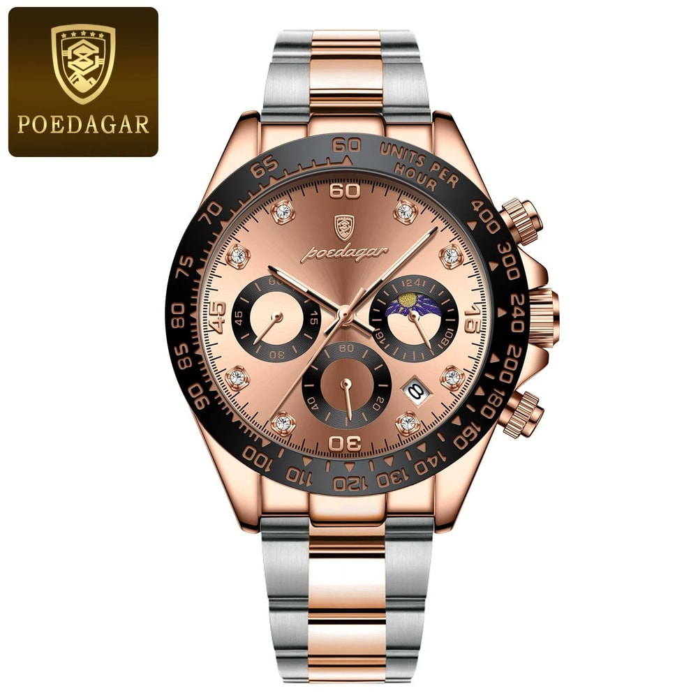 POEDAGAR Luxury Military Chronograph Mens Watch Waterproof Luminous Quartz Wristwatch With Date 11