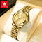 OLEVS Elegant Golden Womens Quartz Watch Waterproof Stainless Steel Luxury Ladies Wristwatch 0