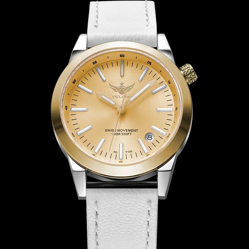 YELANG V1010 36MM Luxury Womens Sapphire Watch 10Bar Waterproof Swiss Quartz Stainless Steel Timep 4