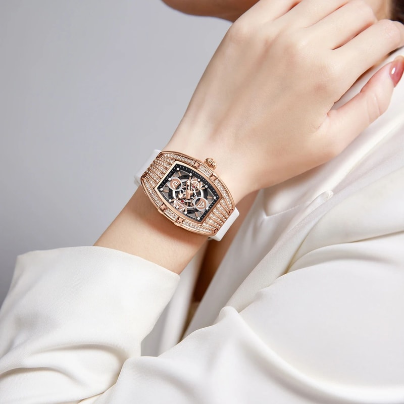 Radiant Elegance Diamond Accent Womens Quartz Luxury Watch 4