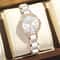 Retro Luxe Diamond Inlaid Womens Waterproof Stainless Steel Quartz Watch 0