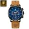 POEDAGAR 928L2 Sports Luxury Mens Quartz Chronograph Watch With Luminous Date Leather Strapwatch 10