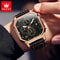 OLEVS 9950 Luxury Square Chronograph Mens Quartz Watch With Luminous Leather Strap 2