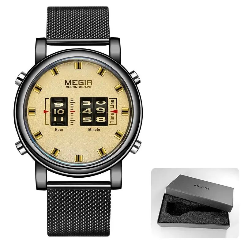 MEGIR 2137 Military Sport Roller Pointer Mens Quartz Watch With Leather Strap 9