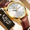 LIGE Executive Waterproof Mens Leather Quartz Watch With Luminous Date Week Display 5