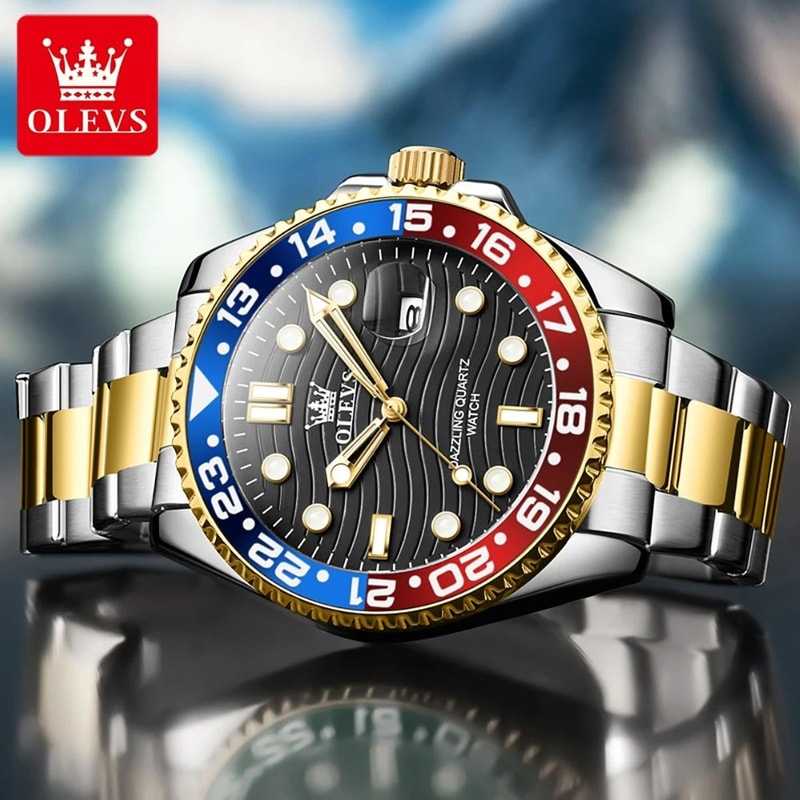 OLEVS 3610 Luxury Waterproof Stainless Steel Mens Quartz Watch With Luminous Calendar 3