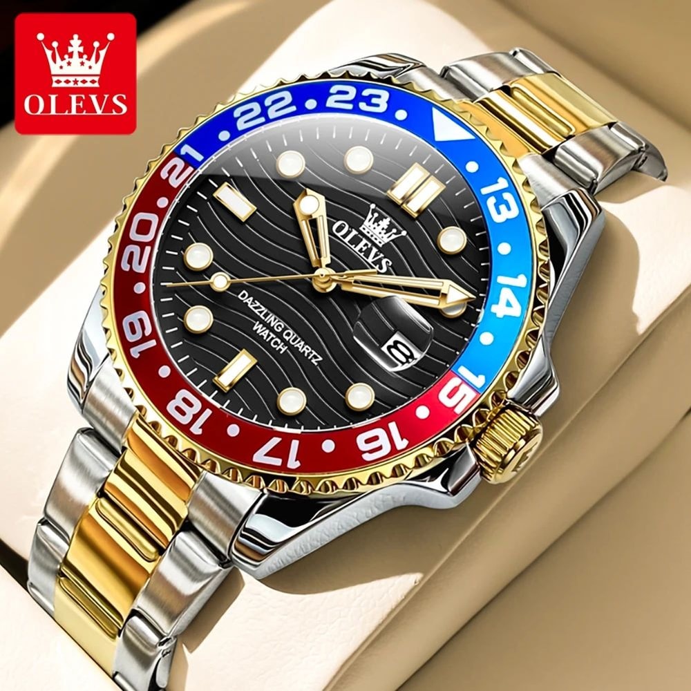 OLEVS 3610 Luxury Waterproof Stainless Steel Mens Quartz Watch With Luminous Calendar 8