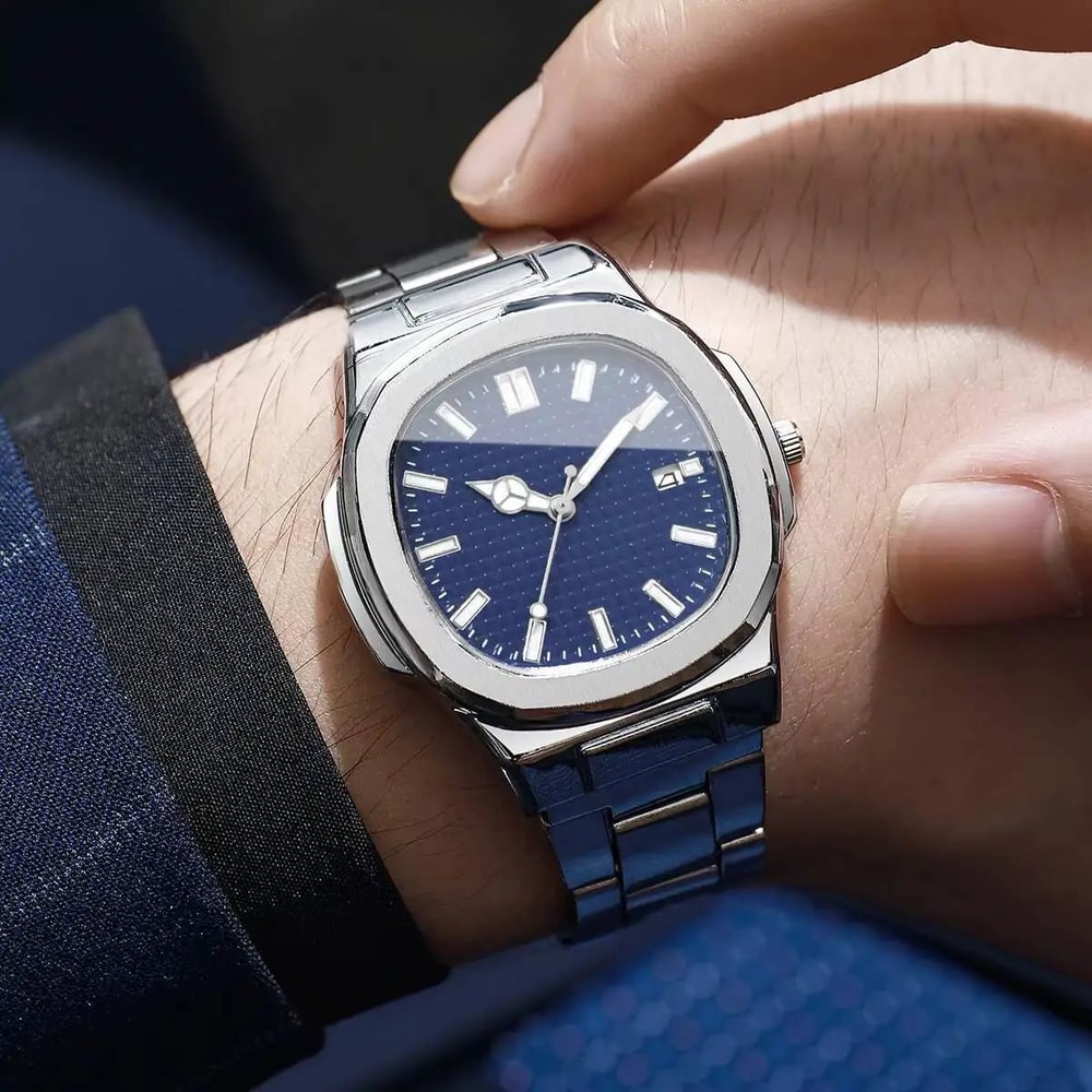 Luxury Square Mens Quartz Business Watch With Calendar 3