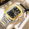 POEDAGAR Luxury Square Waterproof Mens Quartz Watch With Luminous Date Week 8