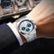 POEDAGAR Executive Chronograph Stainless Steel Mens Quartz Watch With Luminous Date 2