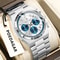 POEDAGAR Executive Chronograph Stainless Steel Mens Quartz Watch With Luminous Date 4