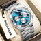 POEDAGAR Executive Chronograph Stainless Steel Mens Quartz Watch With Luminous Date 12