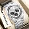 POEDAGAR Executive Chronograph Stainless Steel Mens Quartz Watch With Luminous Date 13