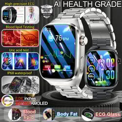 2.04 inches amoled military-grade smart watch with bluetooth call & ip68 waterproof