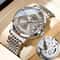 Dual Calendar Hollow Dial Mens Quartz Watch Tungsten Steel Waterproof 0