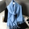 Luxe Winter CashmereFeel Womens Scarf Shawl With Tassels 0