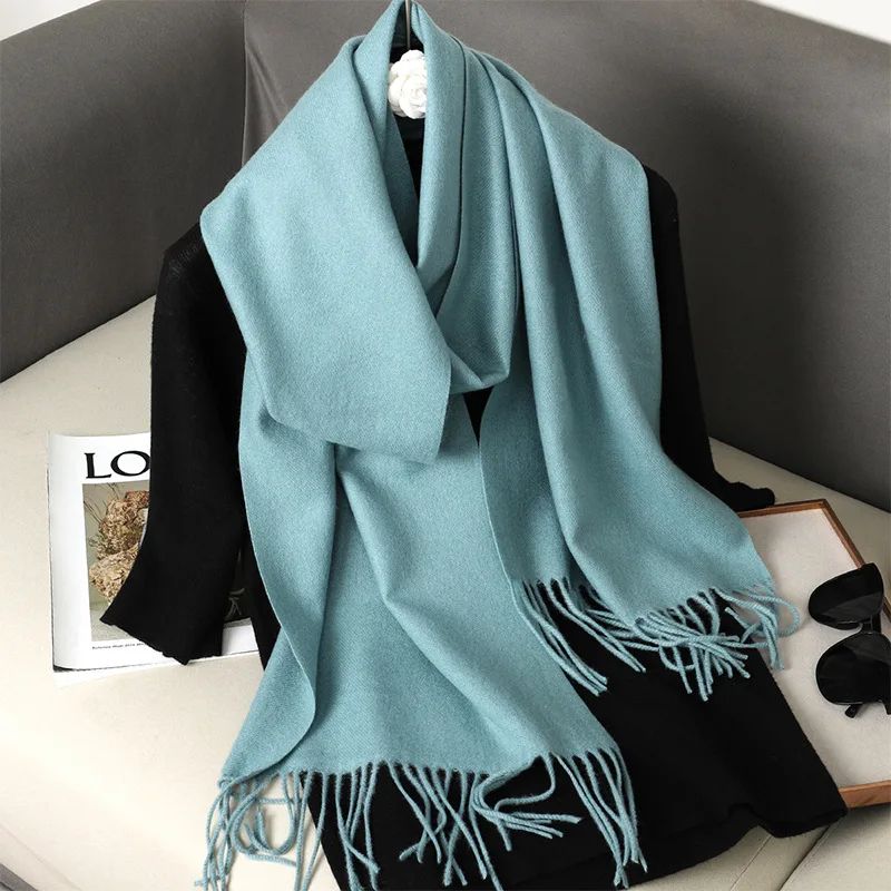 Luxe Winter CashmereFeel Womens Scarf Shawl With Tassels 27
