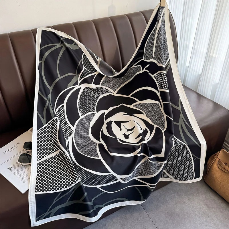 Luxury Twill SilkFeel Square Scarf For Women 354in Tree Print Head Shawl Hijab Neck Wrap 16