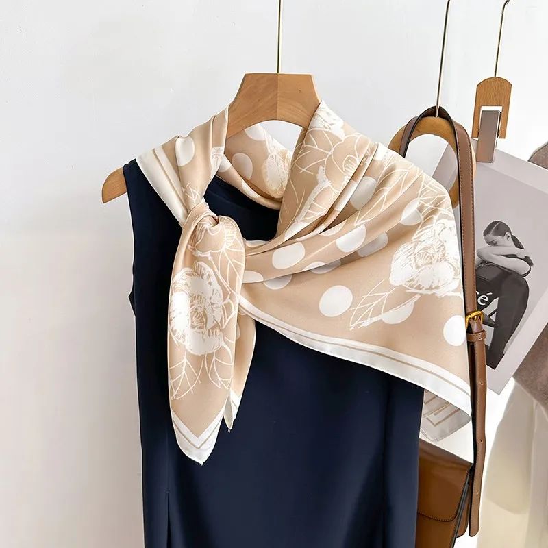 Luxury Twill SilkFeel Square Scarf For Women 354in Tree Print Head Shawl Hijab Neck Wrap 21