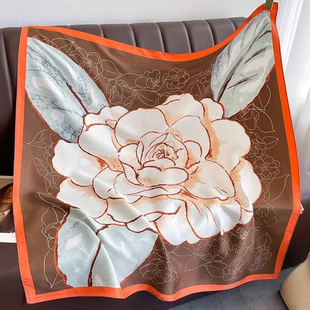 Luxury Twill SilkFeel Square Scarf For Women 354in Tree Print Head Shawl Hijab Neck Wrap 26