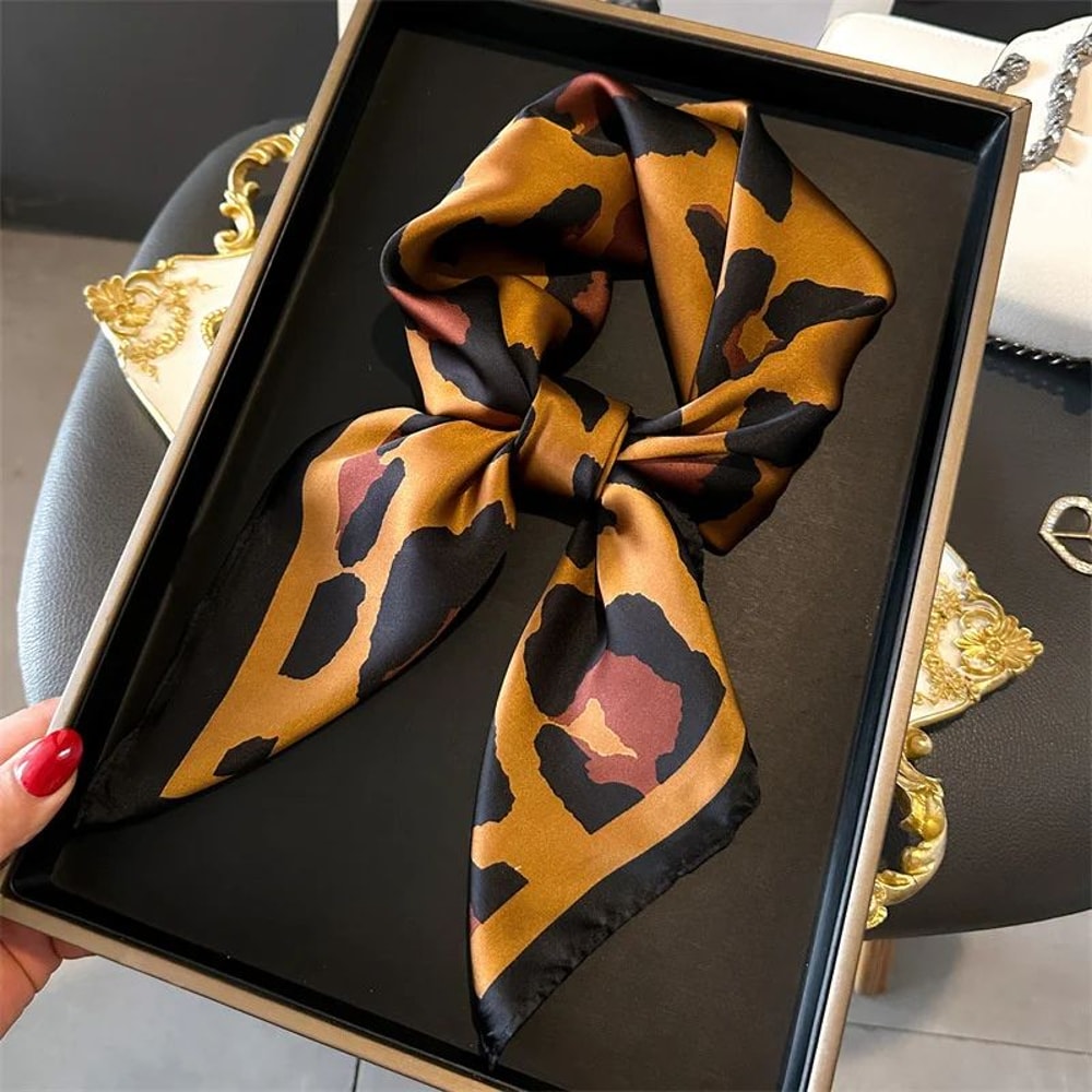 2025 Luxury SilkFeel Square Scarf For Women 276in Fashion Headband Neck Hair Bandana Wrap 13