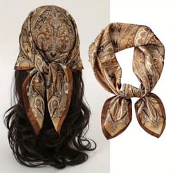 2025 luxury silk-feel square scarf for women – 27.6in fashion headband, neck & hair bandana wrap