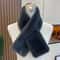 Luxury Faux Rabbit Fur Cross Collar Scarf Womens Thick Winter Furry Neck Warmer 9