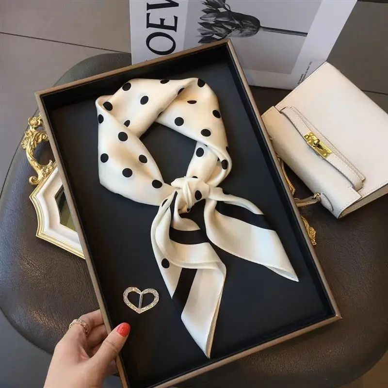 276in Luxury SilkFeel Square Scarf Soft Satin Hairband Neckerchief Bag Ribbon 6