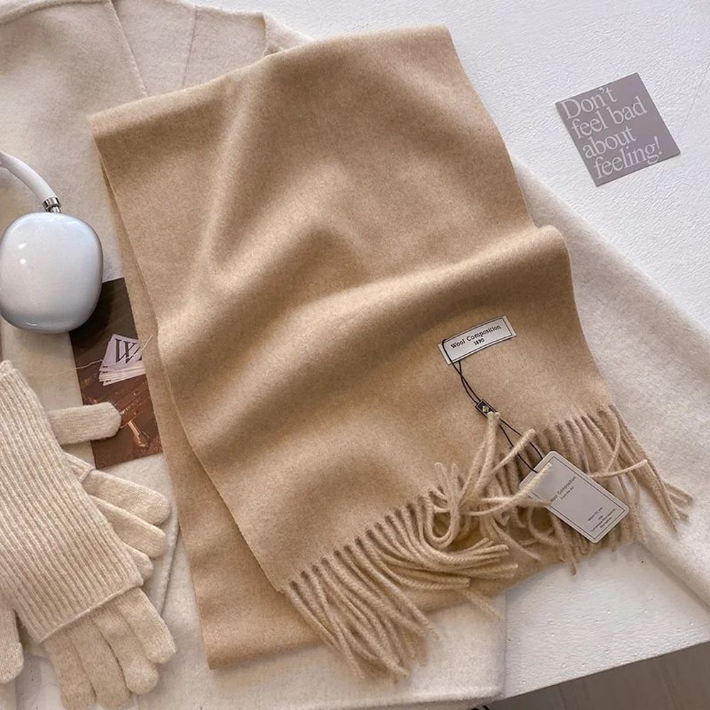 787in Luxury Winter Wool Blend Pashmina Scarf Thick CashmereFeel Womens Shawl Wrap 2024 2