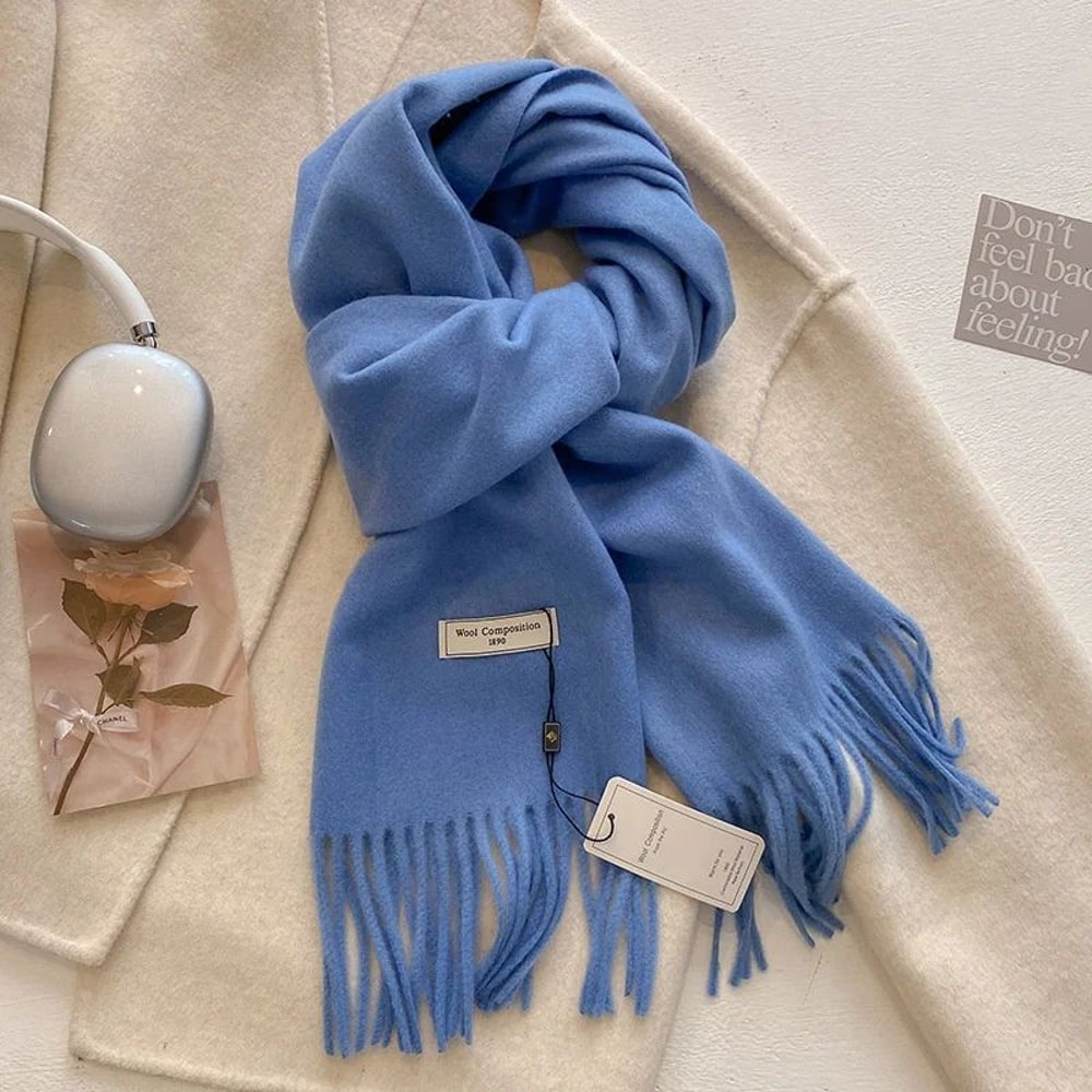 787in Luxury Winter Wool Blend Pashmina Scarf Thick CashmereFeel Womens Shawl Wrap 2024 15