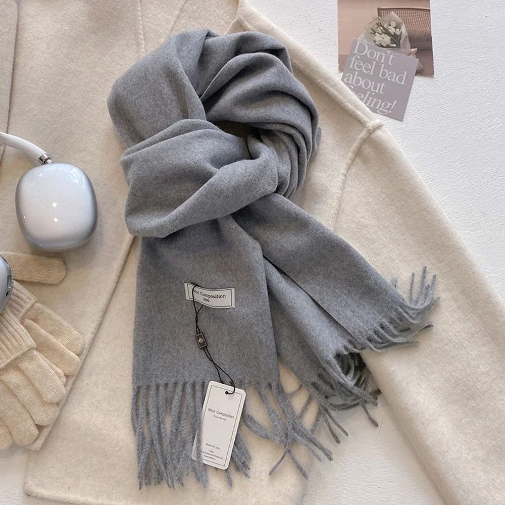 787in Luxury Winter Wool Blend Pashmina Scarf Thick CashmereFeel Womens Shawl Wrap 2024 18