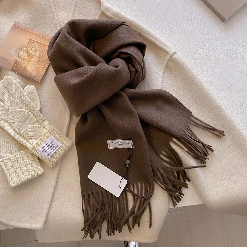 787in Luxury Winter Wool Blend Pashmina Scarf Thick CashmereFeel Womens Shawl Wrap 2024 28