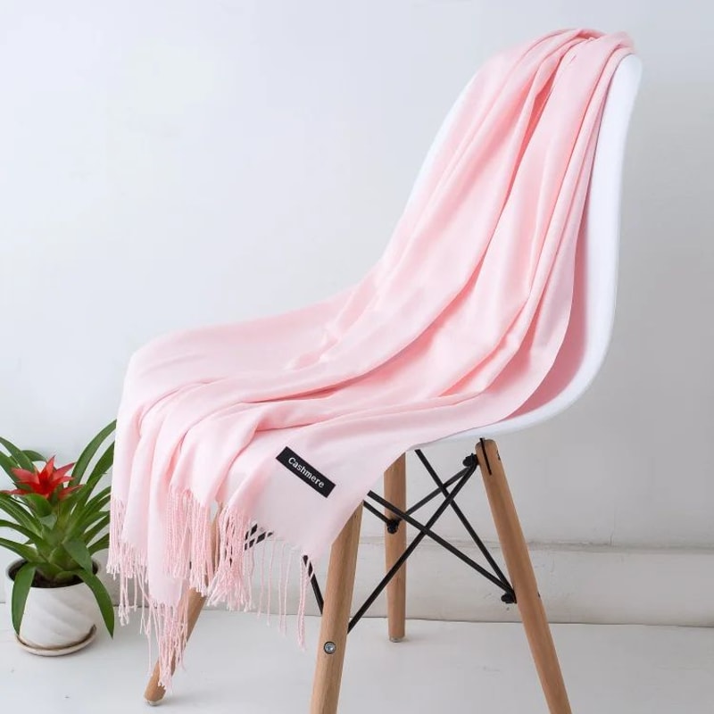 Designer Cashmere Feel Tassel Scarf Solid Autumn Winter Pashmina Shawl Wrap 17