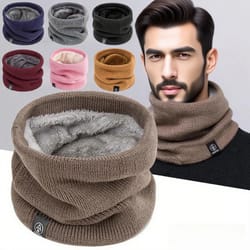 winter warm knitted neck scarf full face cover – plush cashmere-feel thermal neck warmer for women & men