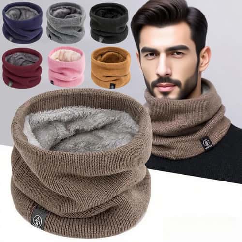 Winter Warm Knitted Neck Scarf Full Face Cover – Plush Cashmere-Feel Thermal Neck Warmer for Women & Men