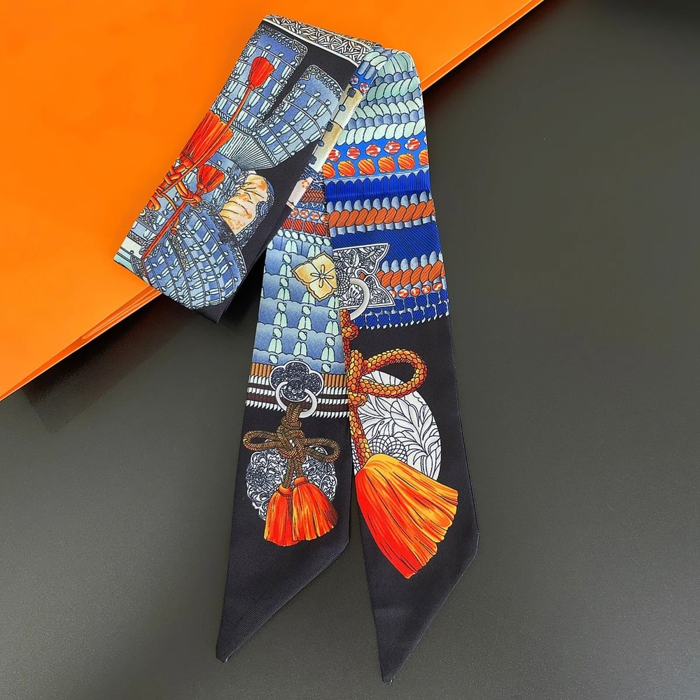 Luxury Zebra Floral Silk Skinny Scarf Designer Womens Hair Ribbon Neckerchief Bag Twilly 18