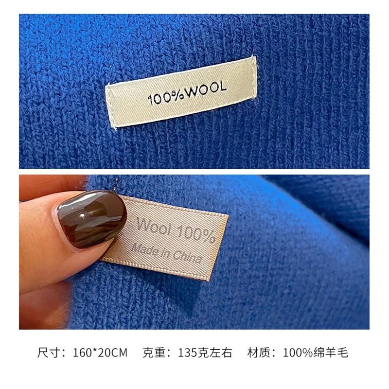 Premium Wool Knitted Winter Scarf Thick Warm CashmereFeel Pashmina Shawl 5