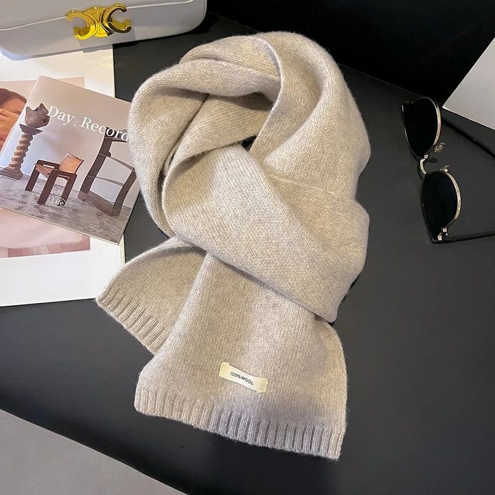 Premium Wool Knitted Winter Scarf Thick Warm CashmereFeel Pashmina Shawl 18