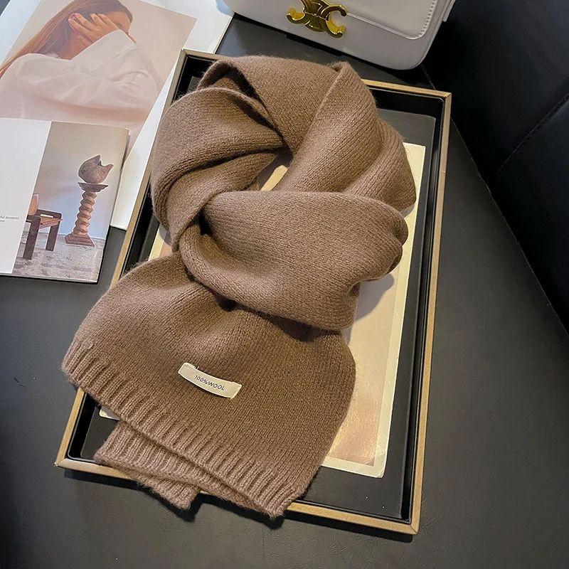 Premium Wool Knitted Winter Scarf Thick Warm CashmereFeel Pashmina Shawl 12