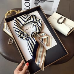 elegant nordic faux silk square scarf – chic all-season decorative shawl for women