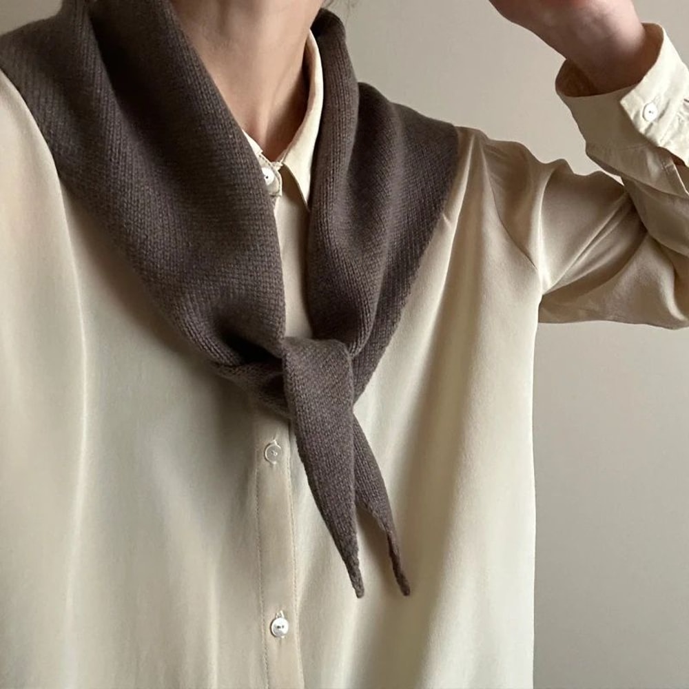 Australian Wool Knitted Triangle Scarf Womens Warm Autumn Winter Neck Shawl 5