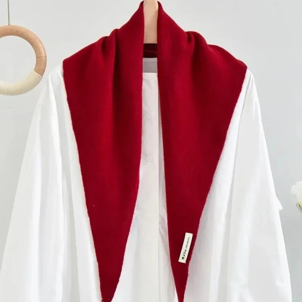 Australian Wool Knitted Triangle Scarf Womens Warm Autumn Winter Neck Shawl 3