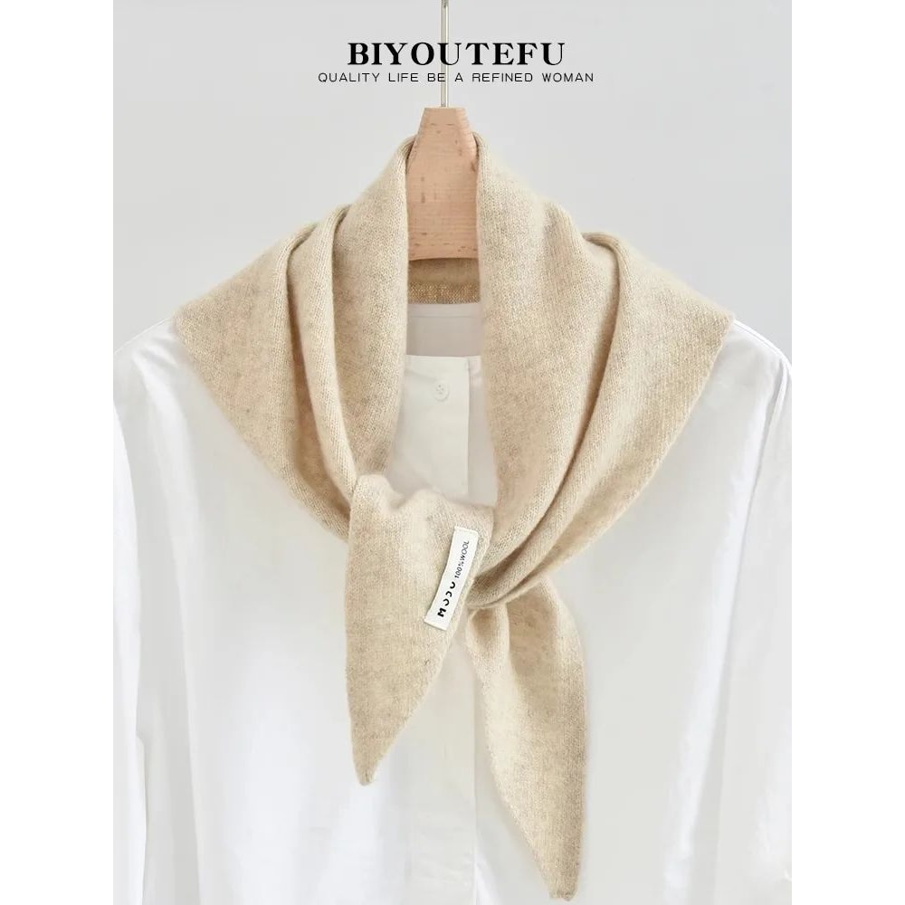 Australian Wool Knitted Triangle Scarf Womens Warm Autumn Winter Neck Shawl 6
