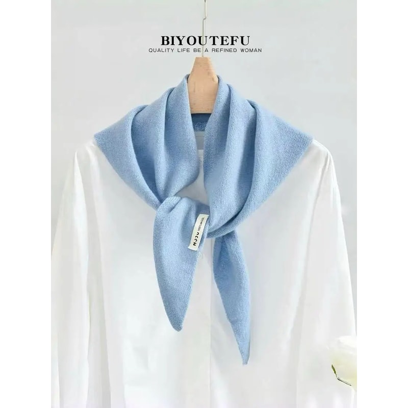 Australian Wool Knitted Triangle Scarf Womens Warm Autumn Winter Neck Shawl 13