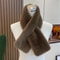 Plush Cross Faux Rabbit Fur Scarf For Women Soft Winter Neck Warmer Collar 9