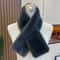 Plush Cross Faux Rabbit Fur Scarf For Women Soft Winter Neck Warmer Collar 10