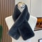 Plush Cross Faux Rabbit Fur Scarf For Women Soft Winter Neck Warmer Collar 10