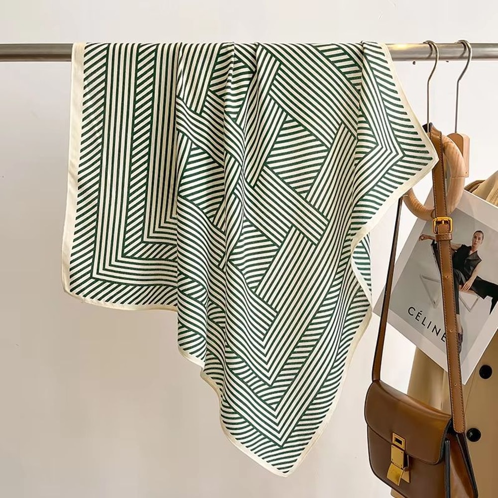 Pure Cotton Square Scarf For Women Soft Printed Neck Hair Foulard 18