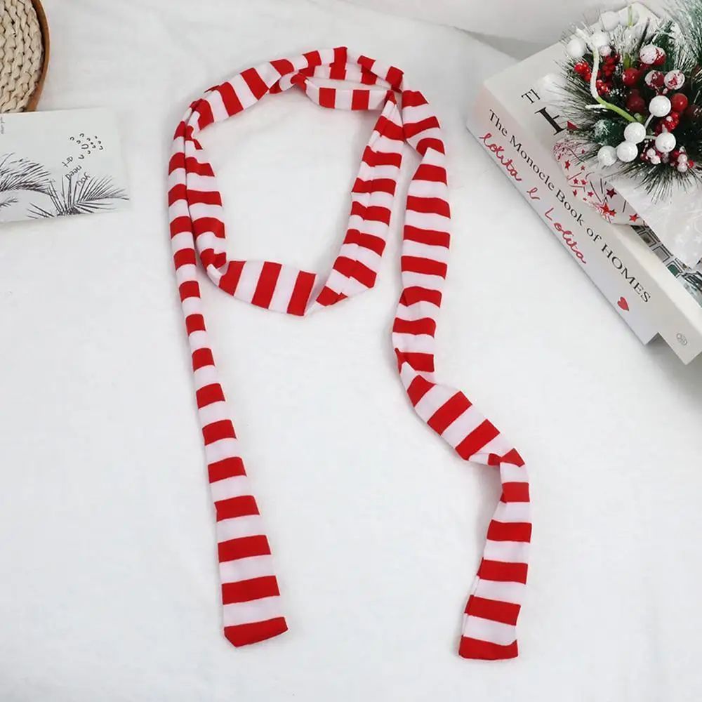 Harajuku Black Grey Striped Long Skinny Scarf For Women Cotton Silk Streetwear Neckerchief 7